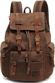 img 4 attached to Backpack Backpacks Rucksack HuaChen AUGUR M32_Coffee_Large