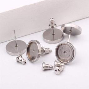 img 1 attached to SHUNAE Stainless Cabochon Earrings Settings