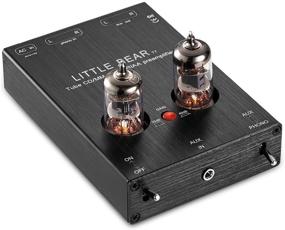 img 4 attached to 🔊 Little Bear T7 Vacuum Tube Mini Phono Stage RIAA MM Turntable Preamp & HiFi Tube Pre-Amplifier (Black) - Experience Audiophile Sound Quality