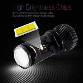 img 3 attached to 🔦 Enhanced Heinmo H4 LED Headlight Bulbs with Projector Lens - 9003 High/Low Beam Solution to Astigmatism Issues - Easy Plug & Play Conversion Kit for Car & Motorcycle - 35W 5500K 8000LM (2pcs)