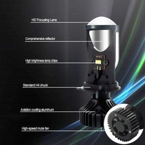 img 2 attached to 🔦 Enhanced Heinmo H4 LED Headlight Bulbs with Projector Lens - 9003 High/Low Beam Solution to Astigmatism Issues - Easy Plug & Play Conversion Kit for Car & Motorcycle - 35W 5500K 8000LM (2pcs)