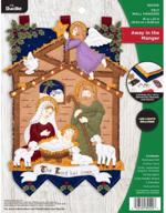 bucilla applique christmas hanging manger logo
