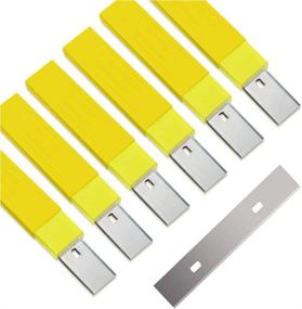 img 2 attached to 🔪 60 Pcs Stainless Steel Razor Blades - 4" Scraper Blade Set for Efficiently Removing Wallpaper Adhesive and Vinyls