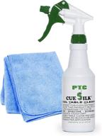 cue silk cleaner bottle microfiber logo