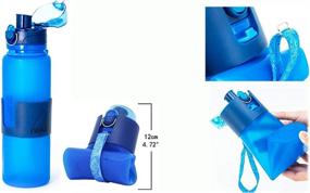 img 1 attached to Evergrow- Collapsible Water Bottle 650 ml | Leak-Proof Flip-Top Cap | Silicone Foldable BPA-Free | Hot and Cold | Portable Travel Gym Hiking | Men, Women, Kids, Toddlers | Multi-Use (Blue)