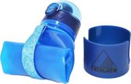 evergrow- collapsible water bottle 650 ml | leak-proof flip-top cap | silicone foldable bpa-free | hot and cold | portable travel gym hiking | men, women, kids, toddlers | multi-use (blue) logo