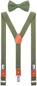 img 4 attached to 👨 SUNNYTREE Набор регулируемых бретелей Y-образным дизайном с галстуком-бабочкой для мужчин и детей