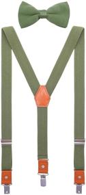 img 3 attached to 👨 SUNNYTREE Набор регулируемых бретелей Y-образным дизайном с галстуком-бабочкой для мужчин и детей