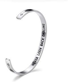 img 3 attached to 🌟 Motivational Encouragement Bracelet Cuff Bangle - Personalized Stainless Steel Jewelry for Women - Great Friend Gift Ideas from Vinjewelry