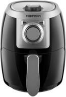 🍳 chefman 2 qt compact air fryer for healthy cooking, user-friendly with adjustable temperature control, 60 minute timer & auto shutoff, dishwasher safe basket, bpa-free, black логотип