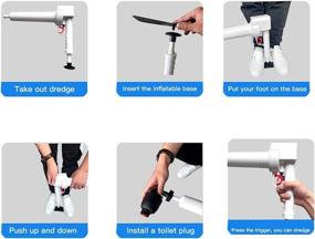 img 2 attached to Keloubele Inflatable Air Pressure Plunger Set - White High Pressure Air Drain Blaster Gun for Toilet, Bathroom, Kitchen Sink Clogging - Dredging Tool for Unclogging Drainage Pipes