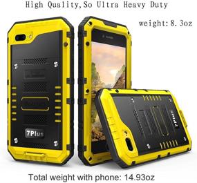 img 3 attached to 📱 Beasyjoy iPhone 7 Plus/8 Plus Metal Case - Full Body Protective Waterproof Shockproof Heavy Duty Defender in Yellow