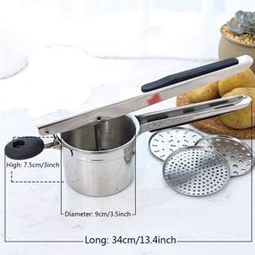 img 3 attached to 🥔 Versatile Stainless Steel Potato Ricer with Interchangeable Discs and Silicone Grip Handles - Large Capacity Masher, Juicer, and Vegetable Strainer - 3.5inch Diameter