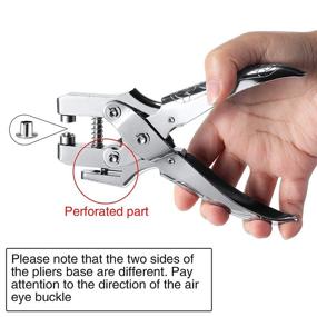 img 3 attached to Silver Grommet Eyelet Pliers: 3/16 Inch Punch Tool with 200 Metal Eyelets for Easy Press Hollow Grommet Setting. Portable Handheld Eyelet Tools Ideal for Card, Paper, and Canvas Crafts.