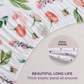 img 1 attached to 👶 Pobibaby - 2 Pack Premium Pack N Play Sheets for Standard Pack and Plays and Mini Cribs: Ultra-Soft Cotton Blend, Stylish Floral Pattern, Safe and Snug for Baby - Allure