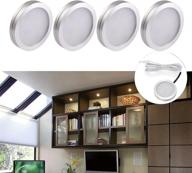 🔦 ylndswz led puck lights 4 pack with dimmable adapter - cabinet lighting, night light, rv lights - under cabinet light for kitchen closet, stairs, counter, shelf, tv back, showcase логотип