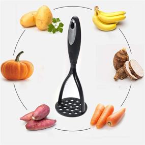 img 3 attached to 🥔 Nylon Potato Masher by KSENDALO - Ergonomic Rubber Grip Handle and European Nylon Blade, Nonstick Ricer for Mashing Root Vegetables, Avocadoes, Apples, Nuts - Black