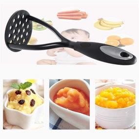 img 2 attached to 🥔 Nylon Potato Masher by KSENDALO - Ergonomic Rubber Grip Handle and European Nylon Blade, Nonstick Ricer for Mashing Root Vegetables, Avocadoes, Apples, Nuts - Black