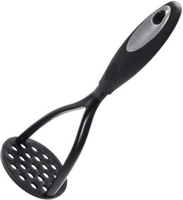 img 4 attached to 🥔 Nylon Potato Masher by KSENDALO - Ergonomic Rubber Grip Handle and European Nylon Blade, Nonstick Ricer for Mashing Root Vegetables, Avocadoes, Apples, Nuts - Black