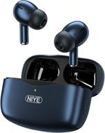 🎧 wireless earbuds with advanced noise cancelling, tws earbuds equipped with 4-mic bluetooth 5.2 technology for iphone/android, enhanced stereo sound ear buds for home, office, and running (royal blue) logo