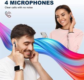 img 2 attached to 🎧 Wireless Earbuds with Advanced Noise Cancelling, TWS Earbuds Equipped with 4-Mic Bluetooth 5.2 Technology for iPhone/Android, Enhanced Stereo Sound Ear Buds for Home, Office, and Running (Royal Blue)