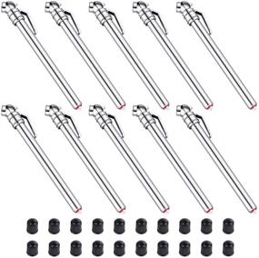 img 4 attached to 🚗 Accurate Mechanical Tire Pressure Gauge - 10 Pcs Stainless Steel Stem, with 20 Pcs Tire Stem Valve Caps, for Cars, Trucks, Motorcycles, Bikes