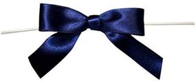img 1 attached to Reliant Ribbon 5171-05503-2X1 Navy Satin Twist Tie Bows - Pack of 100 Small Bows (5/8 Inch)