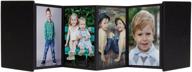 📸 compact and stylish: 2.5x3.5 black mini accordion self-stick photo album logo