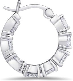 img 2 attached to Sparkling Elegance: Victoria Townsend 💎 925 Sterling Silver Inside-Out CZ Hoop Earrings