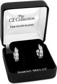 img 1 attached to Sparkling Elegance: Victoria Townsend 💎 925 Sterling Silver Inside-Out CZ Hoop Earrings