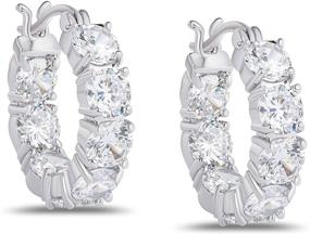 img 4 attached to Sparkling Elegance: Victoria Townsend 💎 925 Sterling Silver Inside-Out CZ Hoop Earrings