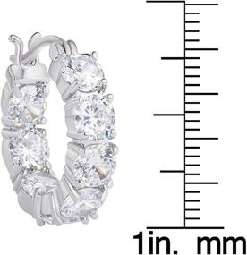 img 3 attached to Sparkling Elegance: Victoria Townsend 💎 925 Sterling Silver Inside-Out CZ Hoop Earrings