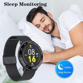 img 3 attached to 🌊 Waterproof Smart Watch Fitness Tracker - Monitor Heart Rate, Track Steps & Sleep, Receive Call & Message Alerts - Compatible with Android Samsung iOS Phones - Men's and Women's