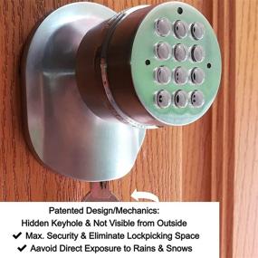 img 3 attached to SoHoMiLL Electronic Door Knob with Mechanical Key Backup (Spring Latch Lock; Not Deadbolt; Not Phone Connected), Single Front Keypad YL 99 B