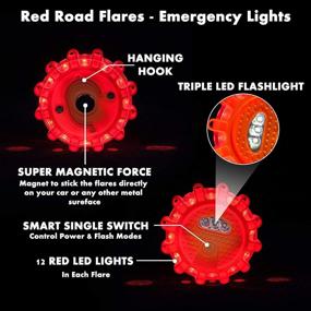 img 1 attached to 🚨 Magnetic Emergency LED Road Flares Warning Kit: Enhanced Safety for Vehicles, Boats, Trucks, and More!