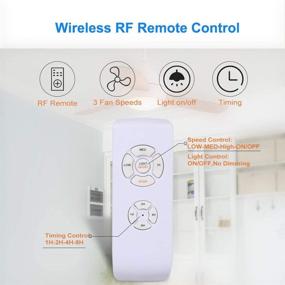 img 2 attached to 🔧 Wireless Remote Control Kit for Ceiling Fan, Universal Receiver with 1-8 Hours Timing, 3 Speeds Control, Compatible with Hampton Bay, Harbor Breeze, and Hunter Fans