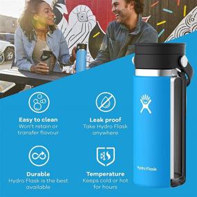 img 3 attached to ☕ "Переносная кофейная кружка Hydro Flask: изолированная нержавеющая сталь с широкой гибкой крышкой для глотка - многоразовая и улучшенная сохранность температуры