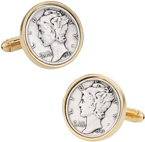 img 4 attached to 💼 Cuff Daddy Mercury Dime Cufflinks: Enhancing Your Look with Style