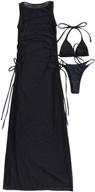 👙 shein women's sexy mesh cover up micro triangle halter bikini set - 3 piece swimsuits for a stunning beach look logo