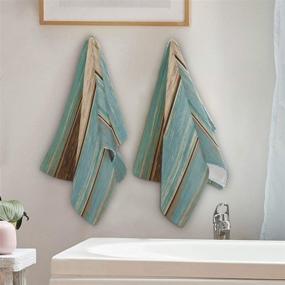 img 1 attached to Vintage Turquoise Washcloth Farmhouse Bathroom