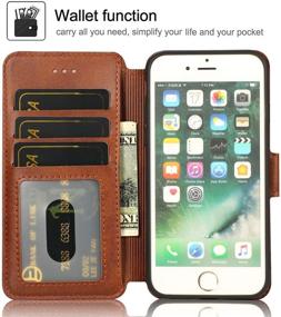 img 3 attached to 📱 QLTYPRI iPhone 7 8 SE 2020 Case, Premium PU Leather Wallet Flip Cover with Card Slots, Kickstand, Magnetic Closure, Shockproof – Brown