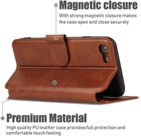 img 1 attached to 📱 QLTYPRI iPhone 7 8 SE 2020 Case, Premium PU Leather Wallet Flip Cover with Card Slots, Kickstand, Magnetic Closure, Shockproof – Brown