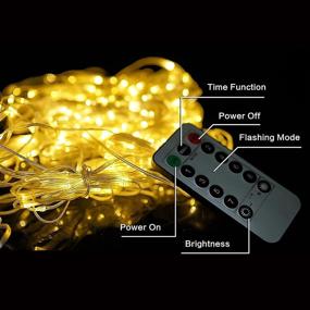 img 1 attached to Hyrion LED Curtain String Lights - Window Fairy Light with Remote Control, USB powered, 8 Modes, 9.8ft length for Bedroom, Wedding, Party, Home, Garden, Outdoor, Indoor Wall Decorations