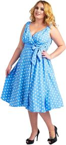 img 4 attached to 👗 Платья Plus Size в ретро стиле Rockabilly с принтом в горошек - винтажные платья для невесты 40-х и 50-х годов