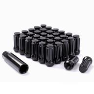 🔧 dcvamous black m14x1.5 spline lug nuts - chevy-gmc-ram-ford 8 lug aftermarket wheels - 14mmx1.5 bulge lugnuts 2" tall cone seat - suburban sierra savana silverado 2500 3500 - set of 32 logo