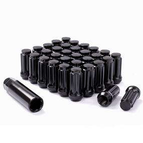 img 4 attached to 🔧 DCVAMOUS Black M14x1.5 Spline Lug Nuts - Chevy-GMC-RAM-Ford 8 Lug Aftermarket Wheels - 14mmx1.5 Bulge Lugnuts 2" Tall Cone Seat - Suburban Sierra Savana Silverado 2500 3500 - Set of 32