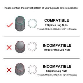 img 1 attached to 🔧 DCVAMOUS Black M14x1.5 Spline Lug Nuts - Chevy-GMC-RAM-Ford 8 Lug Aftermarket Wheels - 14mmx1.5 Bulge Lugnuts 2" Tall Cone Seat - Suburban Sierra Savana Silverado 2500 3500 - Set of 32