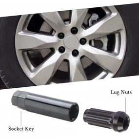 img 3 attached to 🔧 DCVAMOUS Black M14x1.5 Spline Lug Nuts - Chevy-GMC-RAM-Ford 8 Lug Aftermarket Wheels - 14mmx1.5 Bulge Lugnuts 2" Tall Cone Seat - Suburban Sierra Savana Silverado 2500 3500 - Set of 32