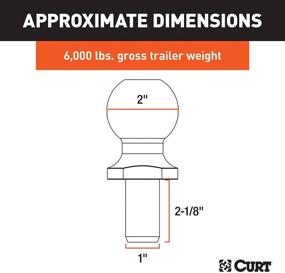img 3 attached to 🚛 CURT 40004 Chrome Trailer Hitch Ball, 2-Inch Diameter, 6,000 lbs, 1 x 2-1/8-Inch Shank