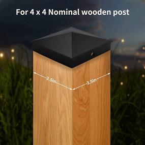 img 3 attached to 🔲 Premium 4x4 Aluminum Pyramid Post Caps for 4x4 Nominal Wood Post (Actual 3.5" x 3.5"), Matte Finish Powder Coated, Ideal for Fence Wood Posts on Decks or Corridors - Black (4 Pack)